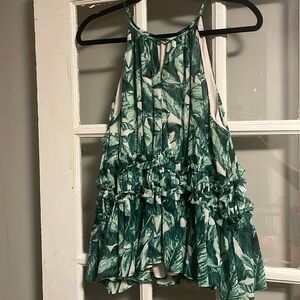 Tropical Leaf Print Tank